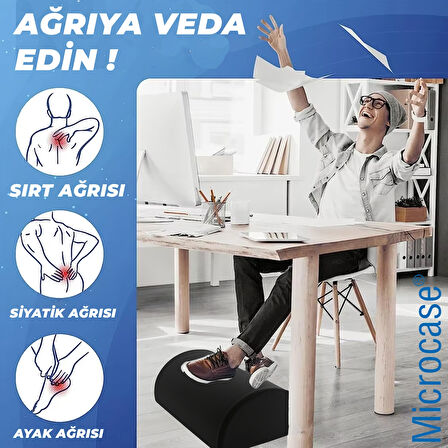 Microcase Çok Amaçlı Kaydırmaz Taban Ayak Koyma Pedi Ofis Ev Seyehat Ayak Bacak Koyma Dinlendirme Pedi SİYAH AL5374