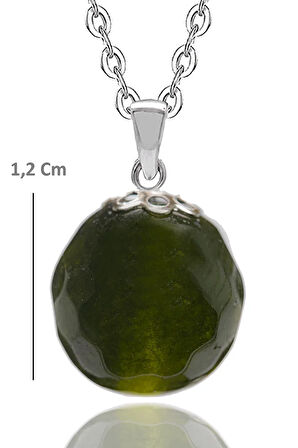 Sertifikalı Fasetli Yeşil Kuvars Doğal Taş Kolye