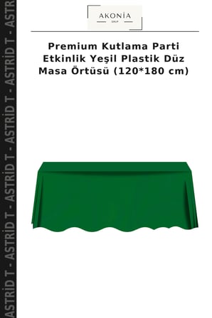 Premium Kutlama Parti Etkinlik Yeşil Plastik Düz Masa Örtüsü (120*180 cm)