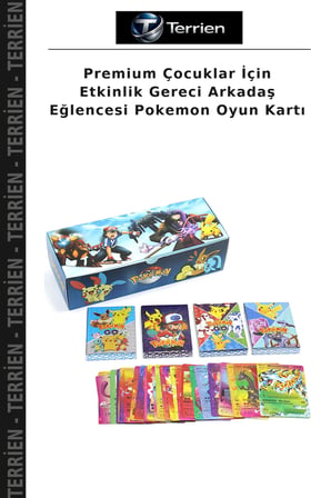 Premium Çocuklar İçin Etkinlik Gereci Arkadaş Eğlencesi Pokemon Oyun Kartı