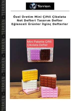 Özel Üretim Mini Çiftli Çikolata Not Defteri Tasarım Defter Eğlenceli Ürünler İlginç Defterler