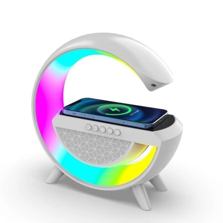 Özel Üretim Kablosuz Şarj Standlı RGB Hoparlör Salon Dekoru Yeni Ev Hediyesi Aydınlatma Cihazı