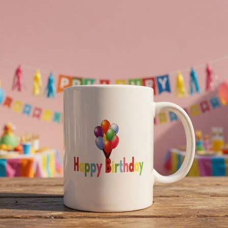 Premium Parti Gereci Günlük Kullanım Kutlama Hediyesi Happy Birthday Kupa Bardak