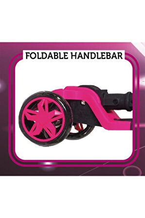 Cool Wheels Tulpar Katlanır Led Işıklı Çocuk Scooter Pembe FR59342