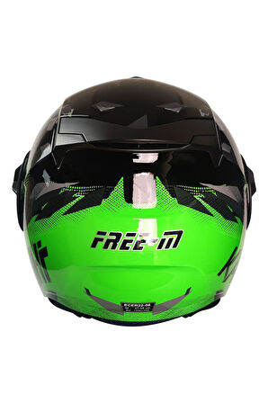 Motosiklet Yarım Kask Double Güneş Vizörlü Ece Sertifikalı Abs Material Motor Kaskı Green Arrow