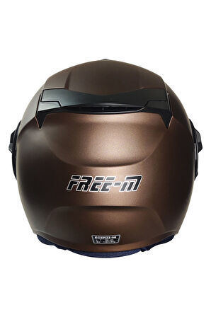 Motosiklet Yarım Kask Double Güneş Vizörlü Ece Sertifikalı Abs Material Motor Kaskı Mat Brown
