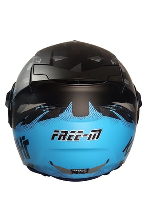 Motosiklet Yarım Kask Double Güneş Vizörlü Siyah Ece Sertifikalı Abs Material Motor Kaskı Turkuaz