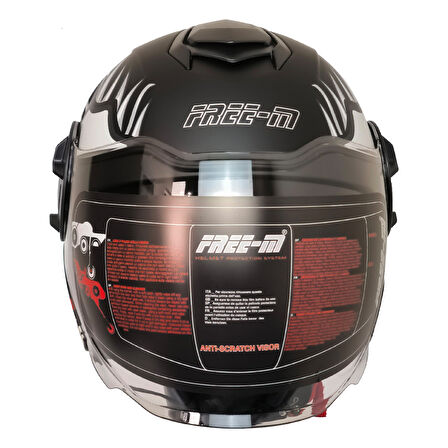 Motosiklet Yarım Kask Double Güneş Vizörlü Sertifikalı Abs Material X-Black