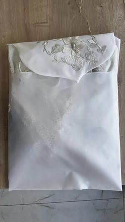 Fransız Güpürlü Zarf Bohça 50x50 cm Nişan Bohçası Söz Bohçası 3 Boyutlu Tekli Bohça