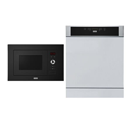 Franke Düğün Paketi Siyah Set 1, Fırın, Ocak, Davlumbaz, Mikrodalga, Bulaşık Makinası, Evye ve Armatür