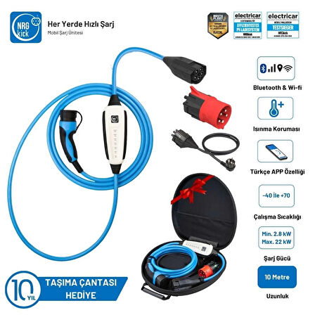 NRGkick 32A 22kW 10m Standart Plus Set A/C Taşınabilir Şarj İstasyonu