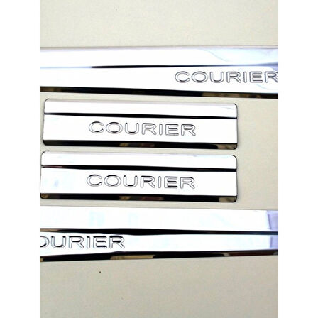 Ford Courier 2014 ve Üzeri Modeller Krom Kapı Eşiği 4 Parça Paslanmaz Çelik