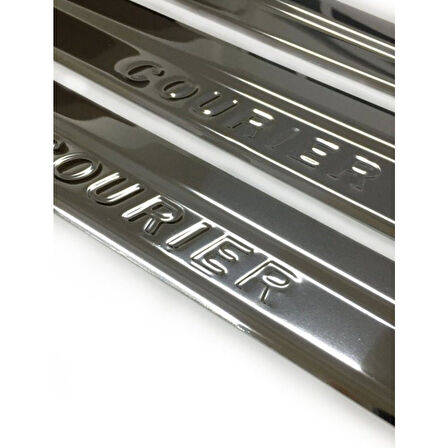 Ford Courier 2014 ve Üzeri Modeller Krom Kapı Eşiği 4 Parça Paslanmaz Çelik