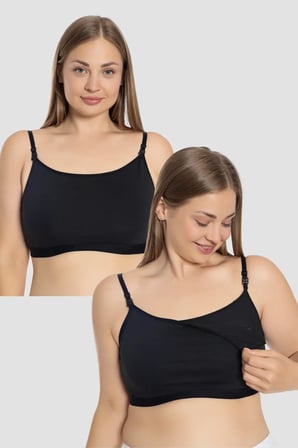 Özel Seri Siyah Kadın Emzirme Yarım Atlet Büstiyer İp Askılı Ev Giyimi Hediye Alternatif Temel Giyim
