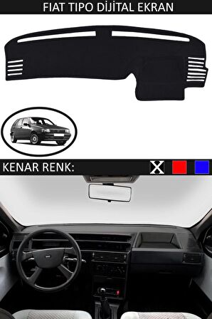 Ford Courier Ekranlı 2013-2020 İçin Uygun Torpido Koruma Halısı Siyah Kenar Renk Siyah