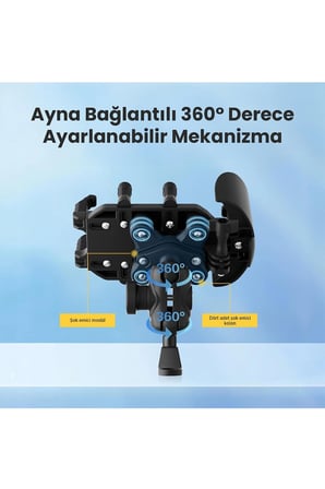 Hediyelik Ayna Bağlantılı Güneş Ve Yağmur Korumalı 360° Derece Ayarlanabilir Motosiklet Telefon Tutucu