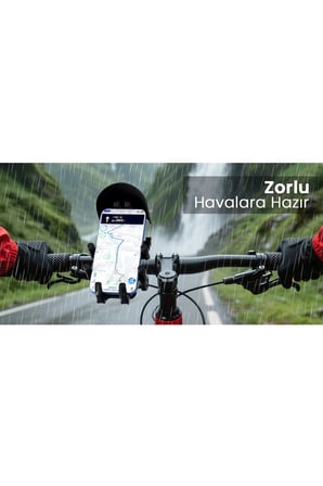 Hediyelik Gidon Bağlantılı Güneş Ve Yağmur Korumalı 360° Derece Ayarlanabilir Motosiklet Bisiklet Telefon Tutucu
