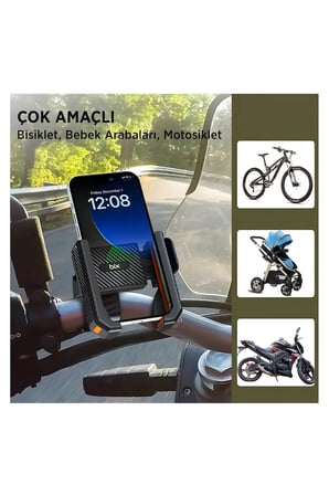 Hediyelik Gidon Bağlantılı Bisiklet Motosiklet İçin Esnek Abs 4-7.8″ İnç Telefon Tutucu 360° Dönebilen Tasarım