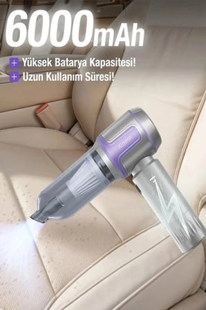 Hediyelik Kablosuz Taşınabilir Araç İçi El Süpürgesi 17000pa Güçlü Vakum 4’ü 1 Arada Çok Amaçlı Temizlik