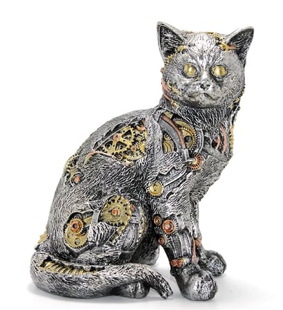 Hediyelik Steampunk Polyester Kedi Figürü Alk2454