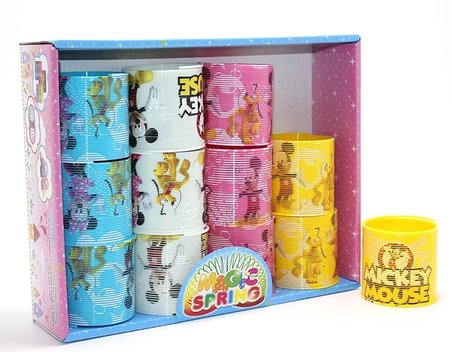 Hediyelik Mickey Mouse Ve Minnie Baskılı Magic Spring Stres Yayı - Standlı Karışık Renk 12'li Seti Alk3985