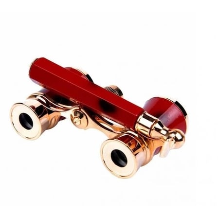 Hediyelik Nefis Işlemeli, Tiyatro / Opera Dürbünü 3x25 Prinç Metal Kaplamalı Retro Kahverengi