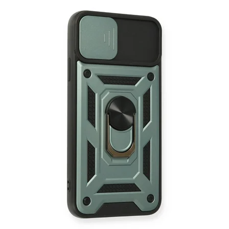 Hediyelik Apple İphone 11 Pro Kılıf Pars Lens Yüzüklü Silikon - Yeşil