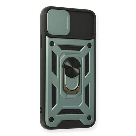 Hediyelik Apple İphone 11 Pro Max Kılıf Pars Lens Yüzüklü Silikon - Yeşil