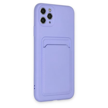 Hediyelik Apple İphone 11 Pro Max Kılıf Kelvin Kartvizitli Silikon - Lila