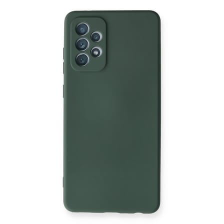 Hediyelik Samsung Galaxy A72 Kılıf Nano İçi Kadife Silikon - Koyu Yeşil