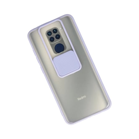 Hediyelik Xiaomi Redmi Note 9 Kılıf Palm Buzlu Kamera Sürgülü Silikon - Lila
