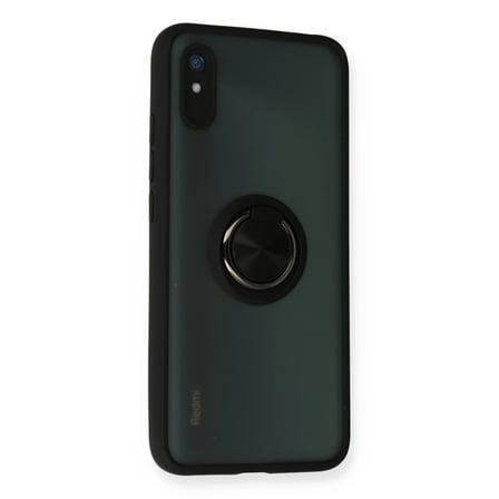 Hediyelik Xiaomi Redmi 9a Kılıf Montreal Yüzüklü Silikon Kapak - Siyah