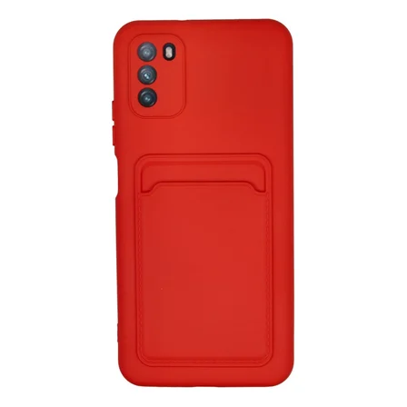 Hediyelik Xiaomi Pocophone M3 Kılıf Kelvin Kartvizitli Silikon - Kırmızı