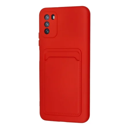 Hediyelik Xiaomi Pocophone M3 Kılıf Kelvin Kartvizitli Silikon - Kırmızı