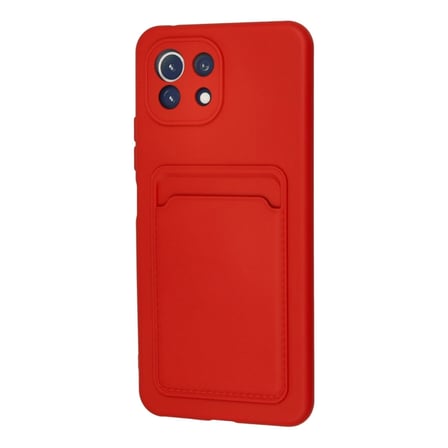Hediyelik Xiaomi Mi 11 Kılıf Kelvin Kartvizitli Silikon - Kırmızı