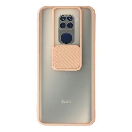 Hediyelik Xiaomi Redmi Note 9 Kılıf Palm Buzlu Kamera Sürgülü Silikon - Pembe