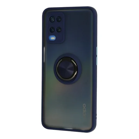 Hediyelik Oppo A54 4g Kılıf Montreal Yüzüklü Silikon Kapak - Lacivert