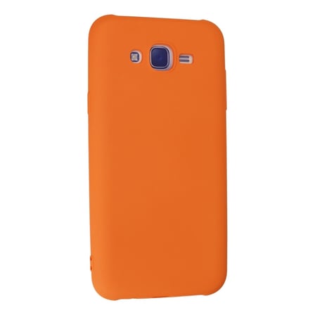 Hediyelik Samsung Galaxy J7 Kılıf Nano İçi Kadife Silikon - Turuncu