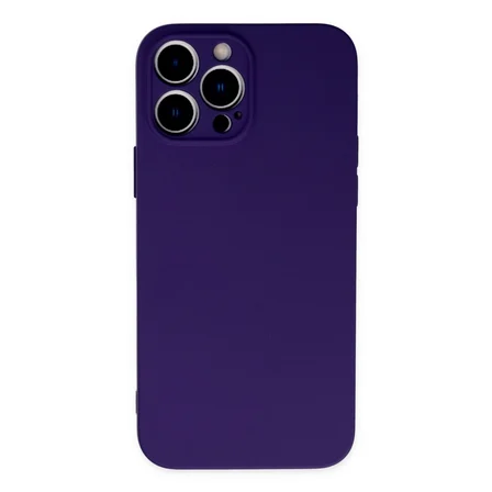 Hediyelik Apple İphone 13 Pro Kılıf Nano İçi Kadife Silikon - Mor