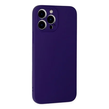 Hediyelik Apple İphone 13 Pro Kılıf Nano İçi Kadife Silikon - Mor