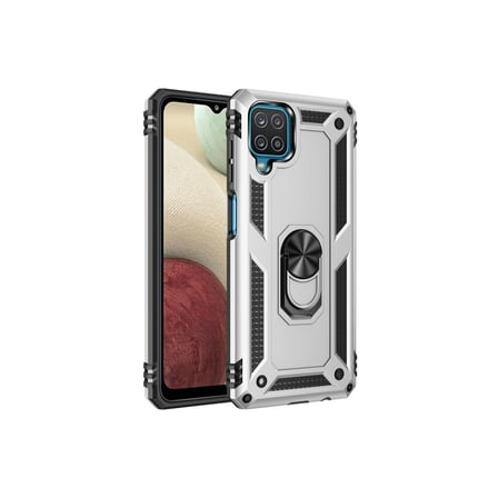 Hediyelik Samsung Galaxy A22 Kılıf Sofya Yüzüklü Silikon Kapak - Gümüş
