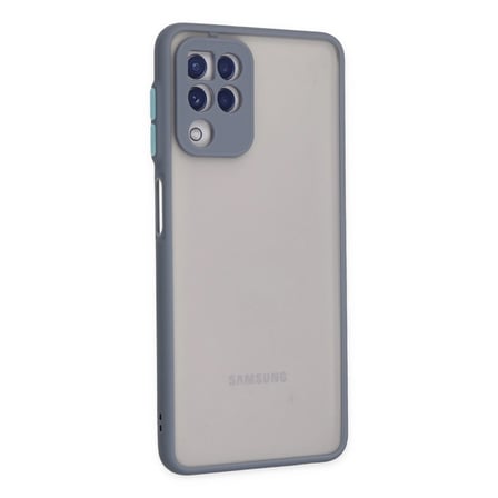 Hediyelik Samsung Galaxy A22 Kılıf Montreal Silikon Kapak - Gri