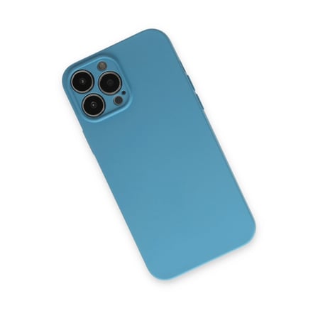 Hediyelik Apple İphone 13 Pro Max Kılıf Nano İçi Kadife Silikon - Mavi