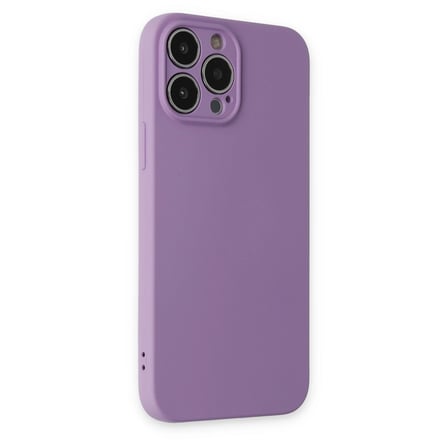 Hediyelik Apple İphone 13 Pro Kılıf Nano İçi Kadife Silikon - Koyu Lila
