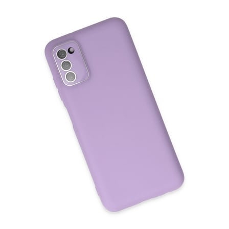 Hediyelik Samsung Galaxy A03s Kılıf Lansman Glass Kapak - Lila