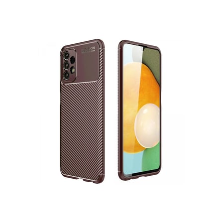 Hediyelik Samsung Galaxy A13 4g Kılıf Auto Focus Karbon Kapak - Kahverengi
