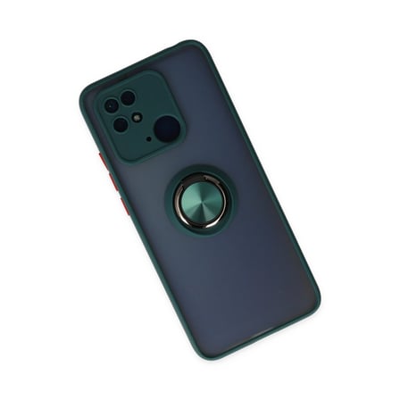 Hediyelik Xiaomi Redmi 10c Kılıf Montreal Yüzüklü Silikon Kapak - Yeşil