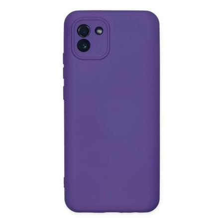 Hediyelik Samsung Galaxy A03 Kılıf Nano İçi Kadife Silikon - Mor