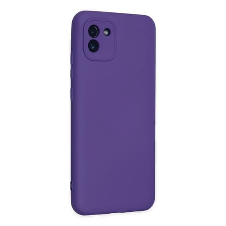 Hediyelik Samsung Galaxy A03 Kılıf Nano İçi Kadife Silikon - Mor