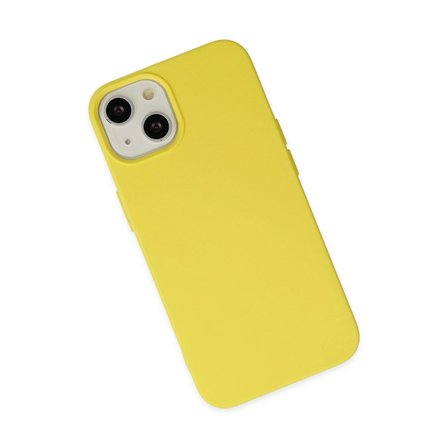 Hediyelik Apple İphone 14 Kılıf Nano İçi Kadife Silikon - Sarı